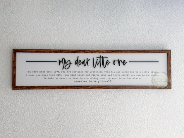 My Dear Little One Nursery Sign | Long Horizontal Nursery Wall Art | Baby Room Decor