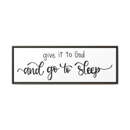 And Go To Sleep Framed Canvas Sign