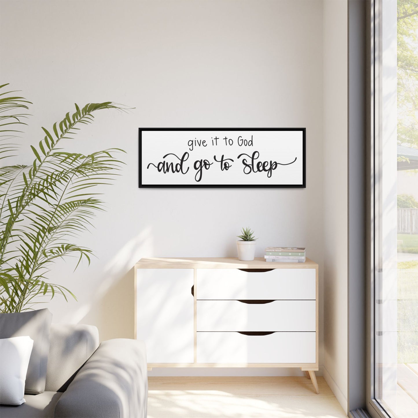 And Go To Sleep Framed Canvas Sign