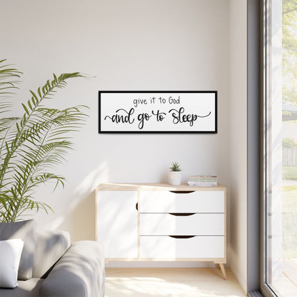 And Go To Sleep Framed Canvas Sign