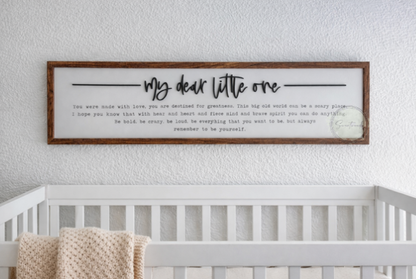 My Dear Little One Nursery Sign | Long Horizontal Nursery Wall Art | Baby Room Decor