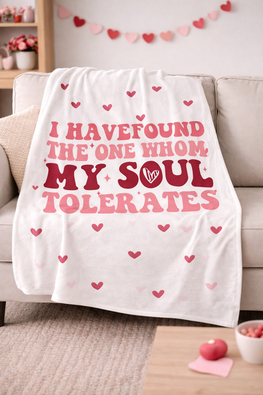 I Have Found the One Whom My Soul Tolerates Plush Throw Blanket