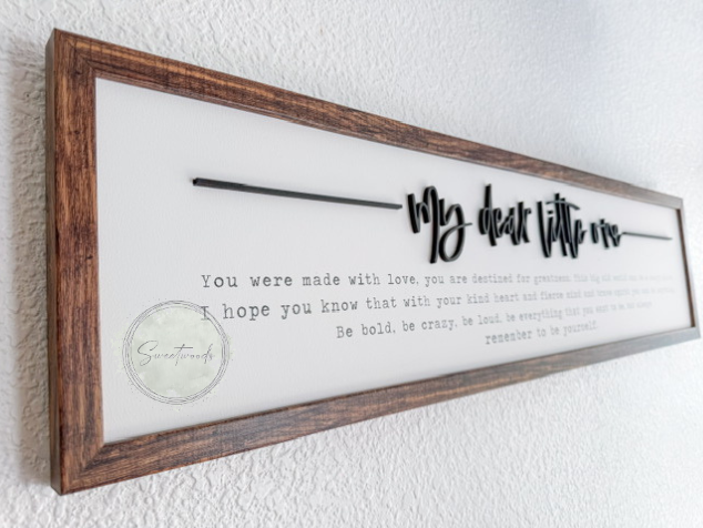 My Dear Little One Nursery Sign | Long Horizontal Nursery Wall Art | Baby Room Decor