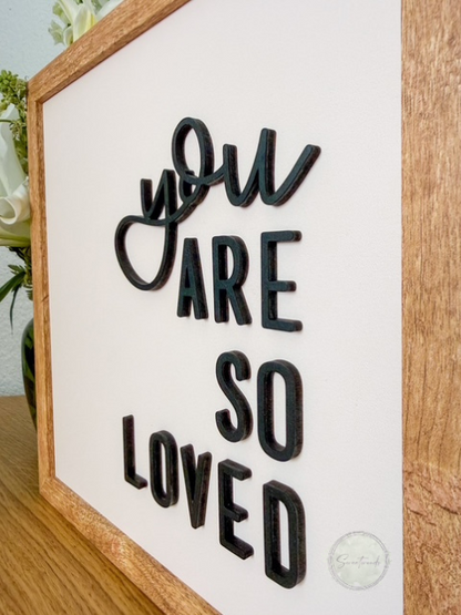 You Are So Loved Sign | Blush Pink Framed Nursery Wall Art | 12x12 Handmade Wood Sign