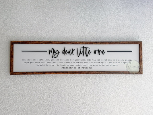My Dear Little One Nursery Sign | Long Horizontal Nursery Wall Art | Baby Room Decor