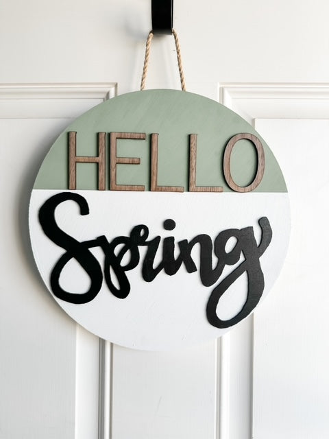 Hello Spring - Raised Letters